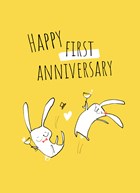 happy first anniversary with these rabbits